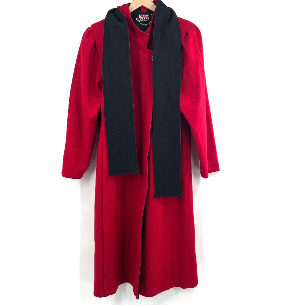 Vintage union made NYG new york girl‎ red wool trench coat glamorous chic 16